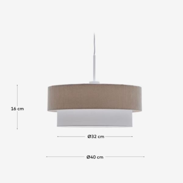 PLAFONNIER BIANELLA 40CM EN COTON ET VELOUR COTELE