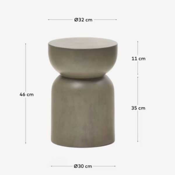 TABLE D'APPOINT GARBET RONDE 32 CM EN CIMENT