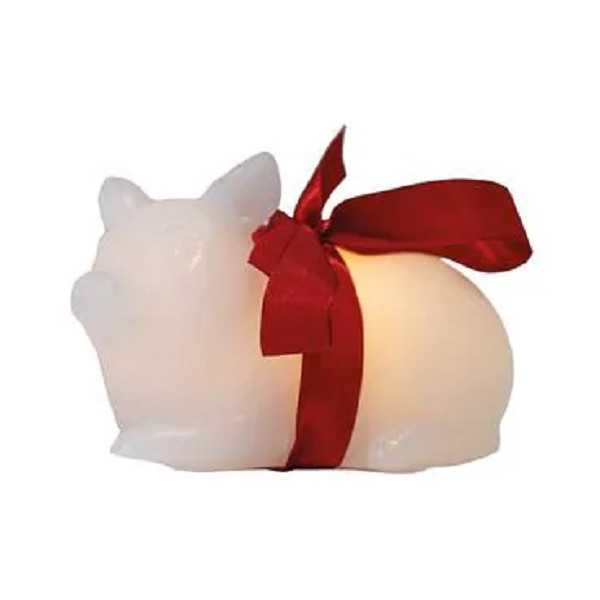 EMA PIG LED FIGURINE 12 CM WAX WHITE