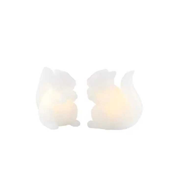 LED FIGURINE THE SQUIRRELS 2 PC S WHITE
