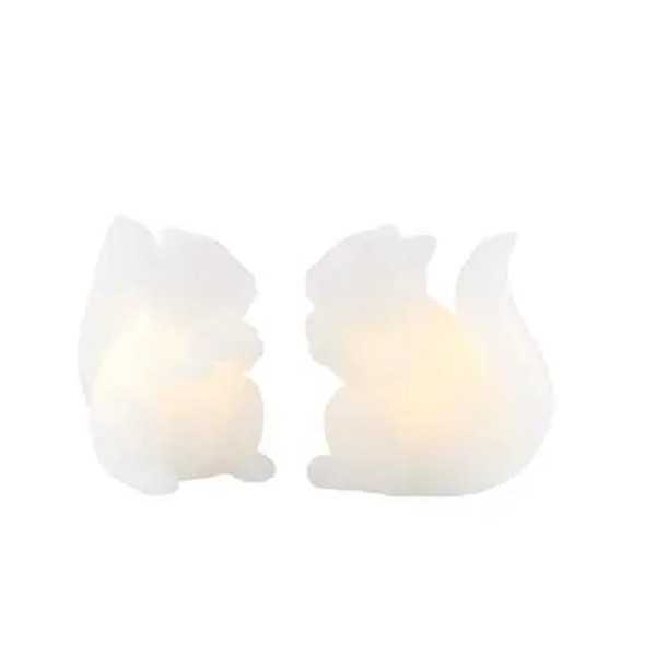 LED FIGURINE THE SQUIRRELS 2 PC S WHITE