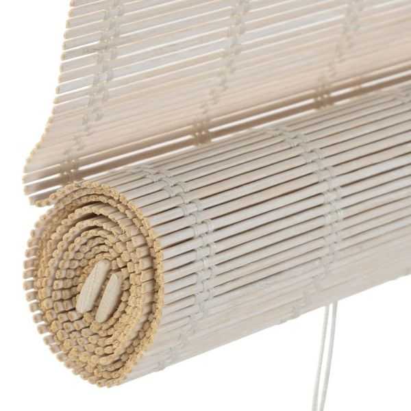 STORE 60X2X175 MM ROULABLE BAMBOU VERNI BLANC