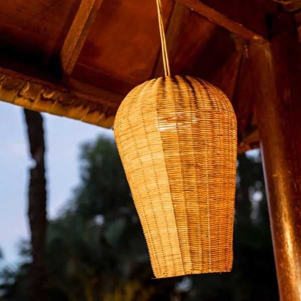 RECHARGEABLE LIGHT PENDANT SAONA 50 RATTAN LED