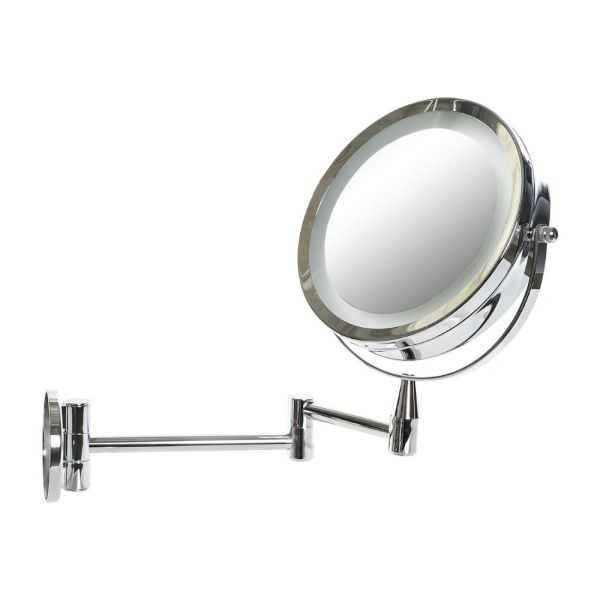 MIROIR LED 38X4X27 CM 1X/5X AA MUR METAL ARGENTÉ