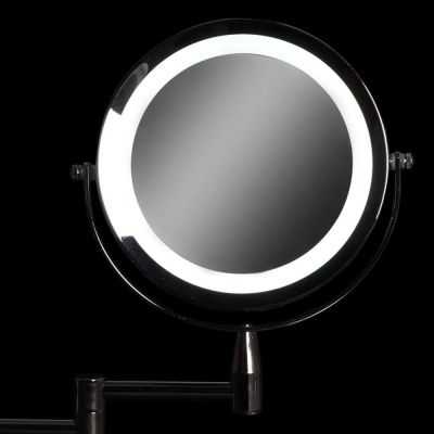 MIROIR LED 38X4X27 CM 1X/5X AA MUR METAL ARGENTÉ 2