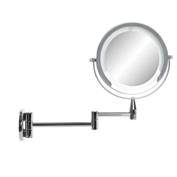 MIROIR LED 38X4X27 CM 1X/5X AA MUR METAL ARGENTÉ