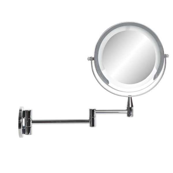 MIROIR LED 38X4X27 CM 1X/5X AA MUR METAL ARGENTÉ