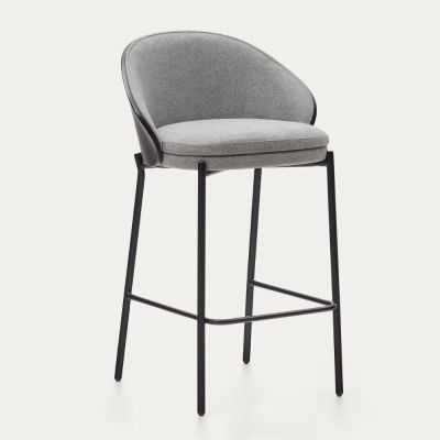 TABOURET EAMYMETAL NOIR PLACAGE FRENE 2