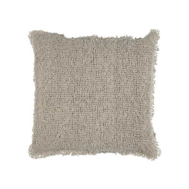 CUSHION COVER WITH FRINGED EDGES COTTON BEIGE