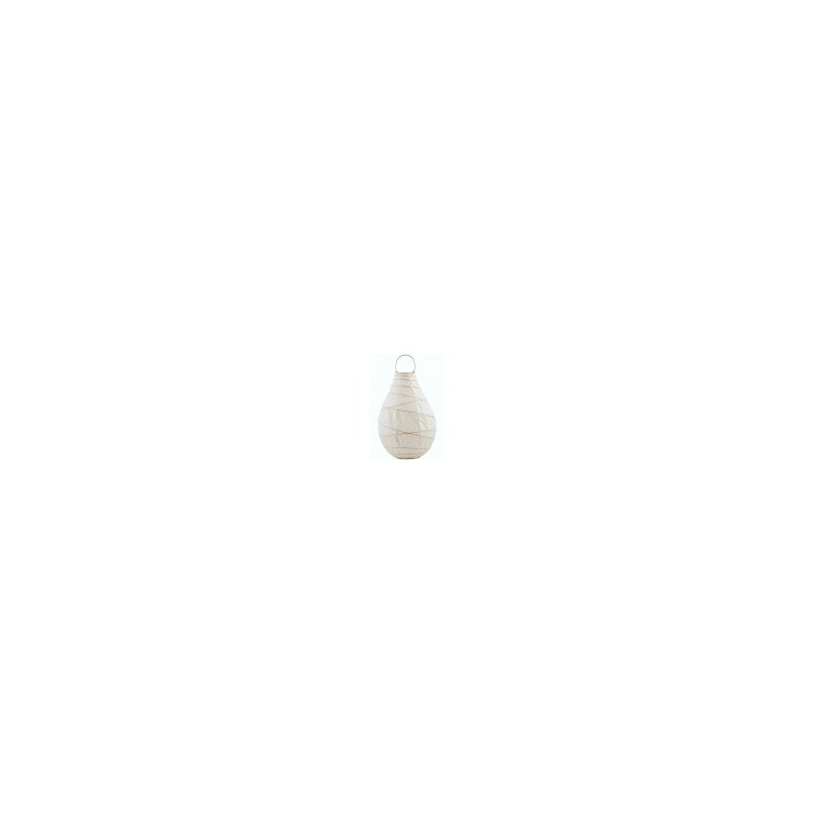 GRAND LAMPION DROP PAPIER BLANC ET BAMBOU