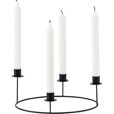 BLACK STEEL RING CANDLE HOLDER