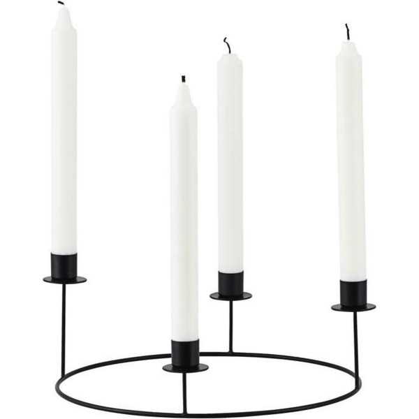 BLACK STEEL RING CANDLE HOLDER