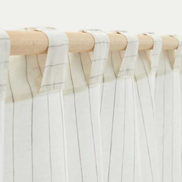 RIDEAU ADRA 140X270 CM LIN ET COTON BLANC RAYURES