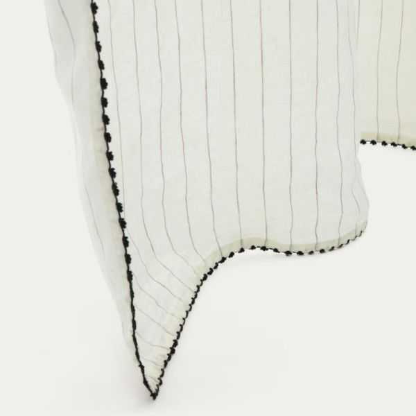 RIDEAU ADRA 140X270 CM LIN ET COTON BLANC RAYURES