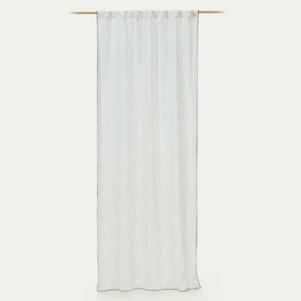 RIDEAU ADRA 140X270 CM LIN ET COTON BLANC RAYURES