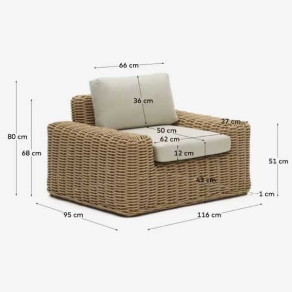FAUTEUIL PORTLLIGAT EXTERIEUR EN ROTIN SYNTHETIQUE FINITION NA