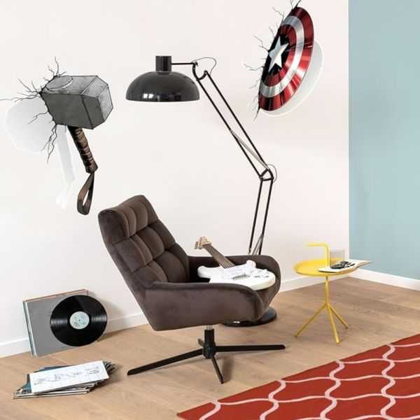 STICKER MURAL ADHESIF ''AVENGERS POWERFUL WEAPONS'' 50 X 70 CM