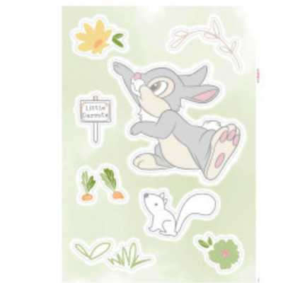 STICKER MURAL ADHESIF ''THUMPER GROWONG CARROTS'' 50 X 70 CM
