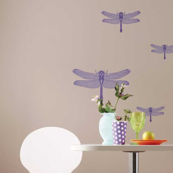 STICKER MURAL LIBELLULES