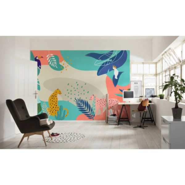 POSTER XXL IMPRESSION NUMERIQUE 'JUNDLE RENDEZ VOUS' 400 x 280 CM