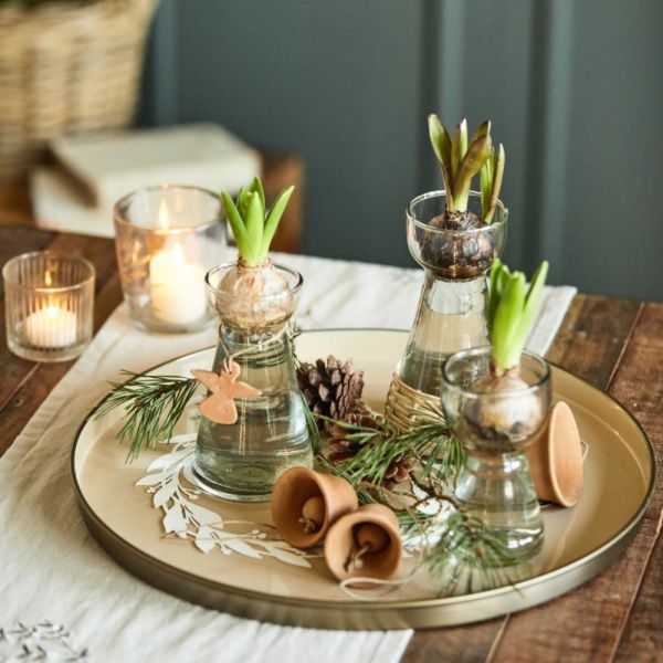 BOUGEOIR POUR PETITES BOUGIES 6.3 CM VERRE A RAYURES DOREES