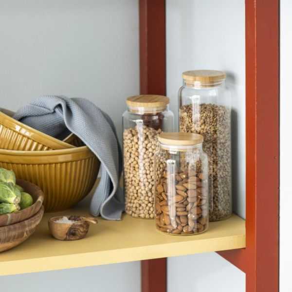 BOCAL DE CONSERVATION VERRE COUVERCLE BAMBOU 1.75L