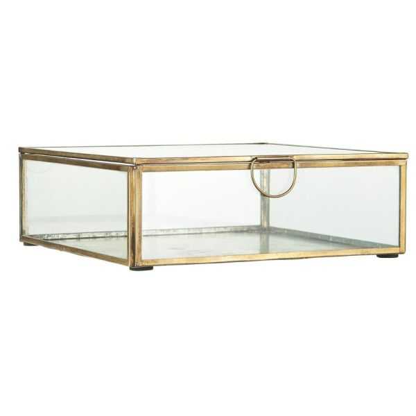 BOITE EN VERRE AVEC COUVERCLE CARRE