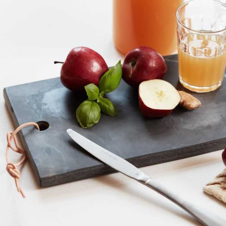 PLANCHEDE SERVICE OBLONGUE EN PIERRE AVEC FICELLE EN CUIR