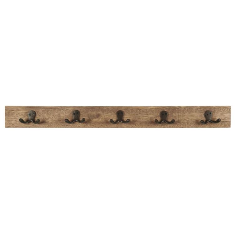 PATERE MURALE EN BOIS 5 CROCHETS DOUBLES