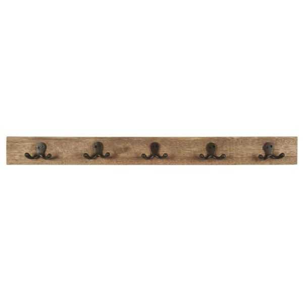 PATERE MURALE EN BOIS 5 CROCHETS DOUBLES