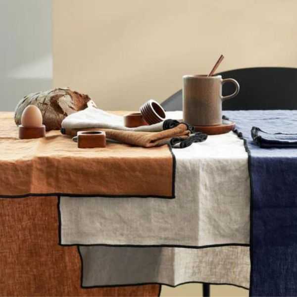 CHEMIN DE TABLE LIN MARRON CLAIR