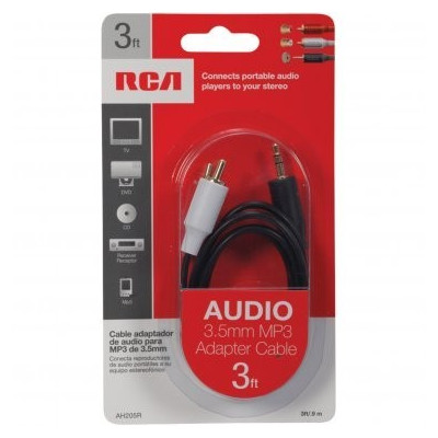 CABLE ADAPTATEUR AUDIO 3 FT RCA/3.5 MM MP3 2