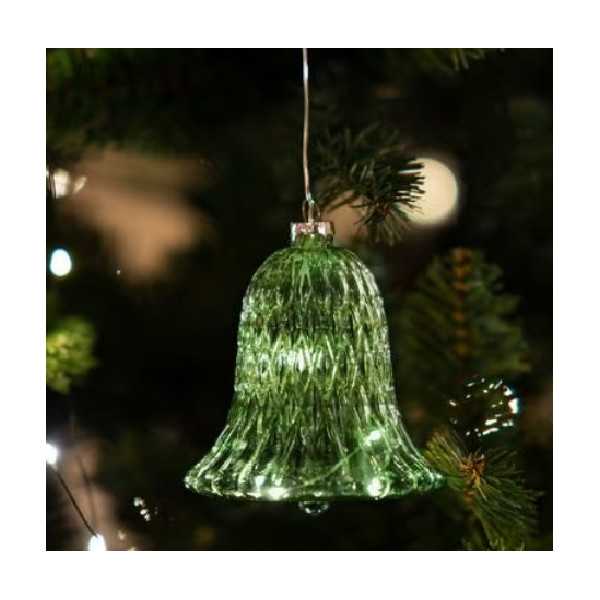 BOULE DE NOEL CLOCHE DE LUNA VERT DIAM 9 CM