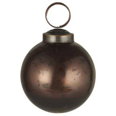 BOULE DE NOEL EN VERRE GALET DIAM 5,8 CM RUSTIQUE BRUN
