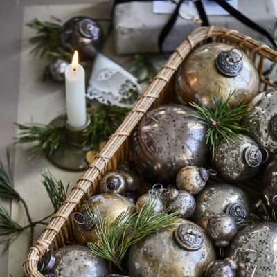 BOULE DE NOEL DIMA 8 CM EN VERRE GALET RUSTIQUE BRUN 2