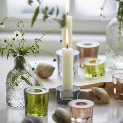 BOUGEOIR GRANDE BOUGIE VERRE 6 COULEURS 2