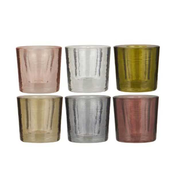 BOUGEOIR GRANDE BOUGIE VERRE 6 COULEURS