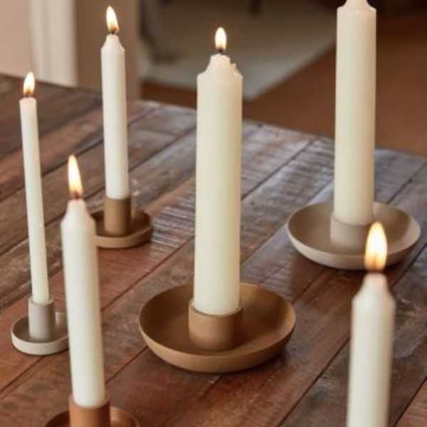 BOUGEOIR POUR BOUGIE DE DINER COULEUR BRIQUE