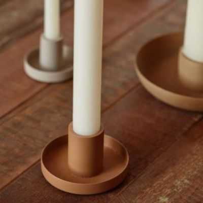 BOUGEOIR POUR BOUGIE DE DINER COULEUR BRIQUE 2