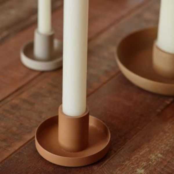 BOUGEOIR POUR BOUGIE DE DINER COULEUR BRIQUE