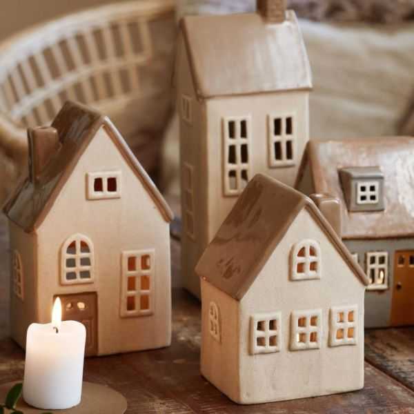 MAISON POUR BOUGIE CHAUFFE-PLAT 2 FENETRES