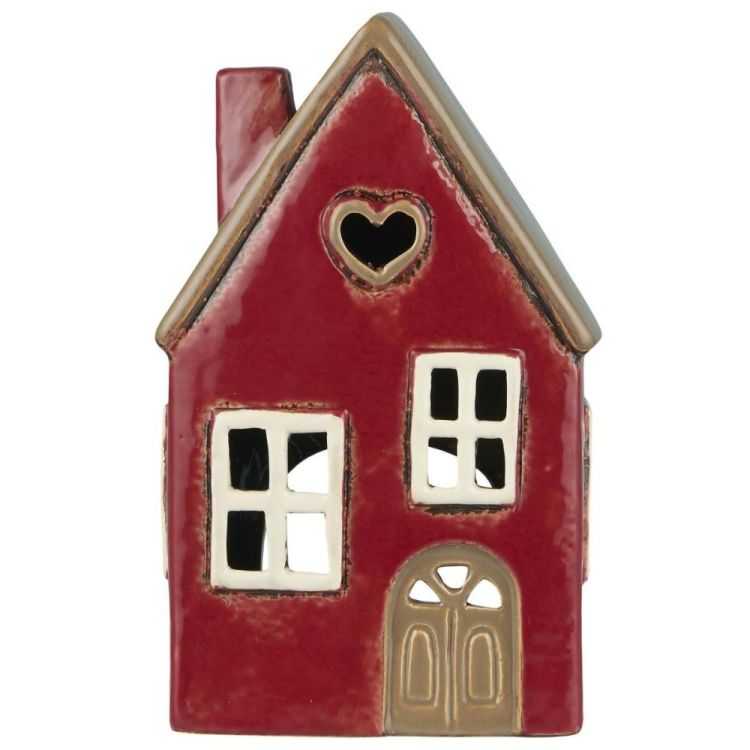 MAISON PHOTOPHORE CHAUFFE-PLAT 1 ROUGE COEUR MARRON