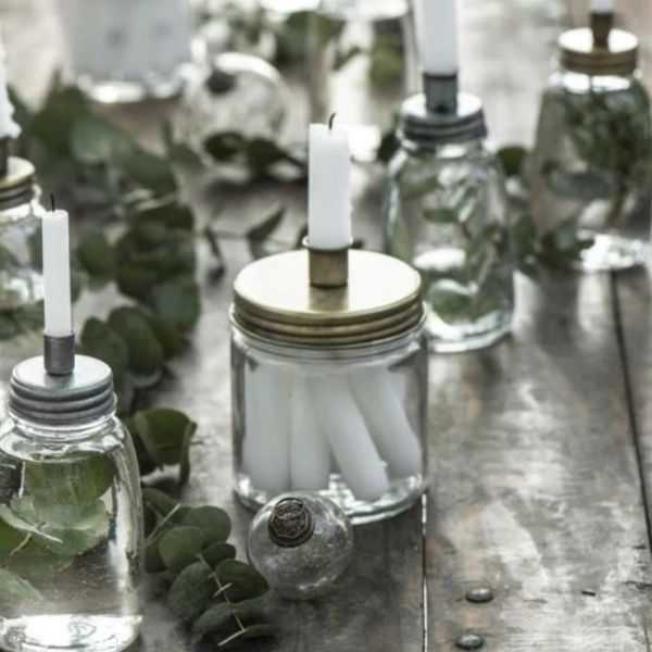 BOUGEOIR POUR BOUGIE DE DINER COUVERCLE EN METAL