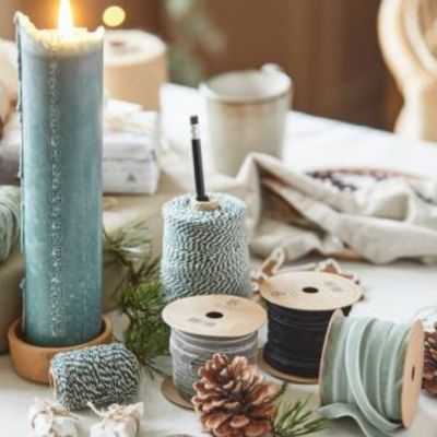 BOUGEOIR FAIT MAIN DIAM 8 CM ARGILE 2