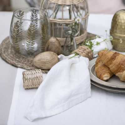 CHEMIN DE TABLE FREJA LIN/COTON CREME AU BEURRE 2