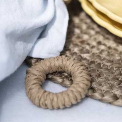 ROND DE SERVIETTE FICELLE DE PAPIER DE COULEUR NATURELLE 2