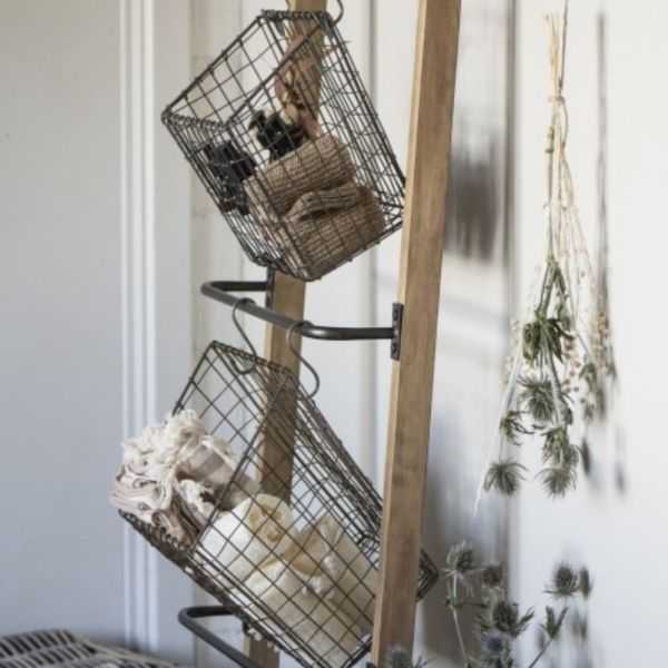 LOT DE 2 PANIERS MUREAUX METAL