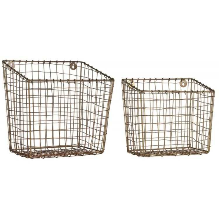 LOT DE 2 PANIERS MUREAUX METAL