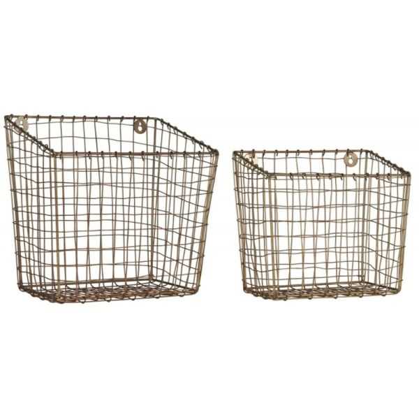 LOT DE 2 PANIERS MUREAUX METAL