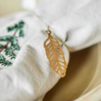 FEUILLE DE CHÂTAIGNER DORÉE - LOT DE 6 2